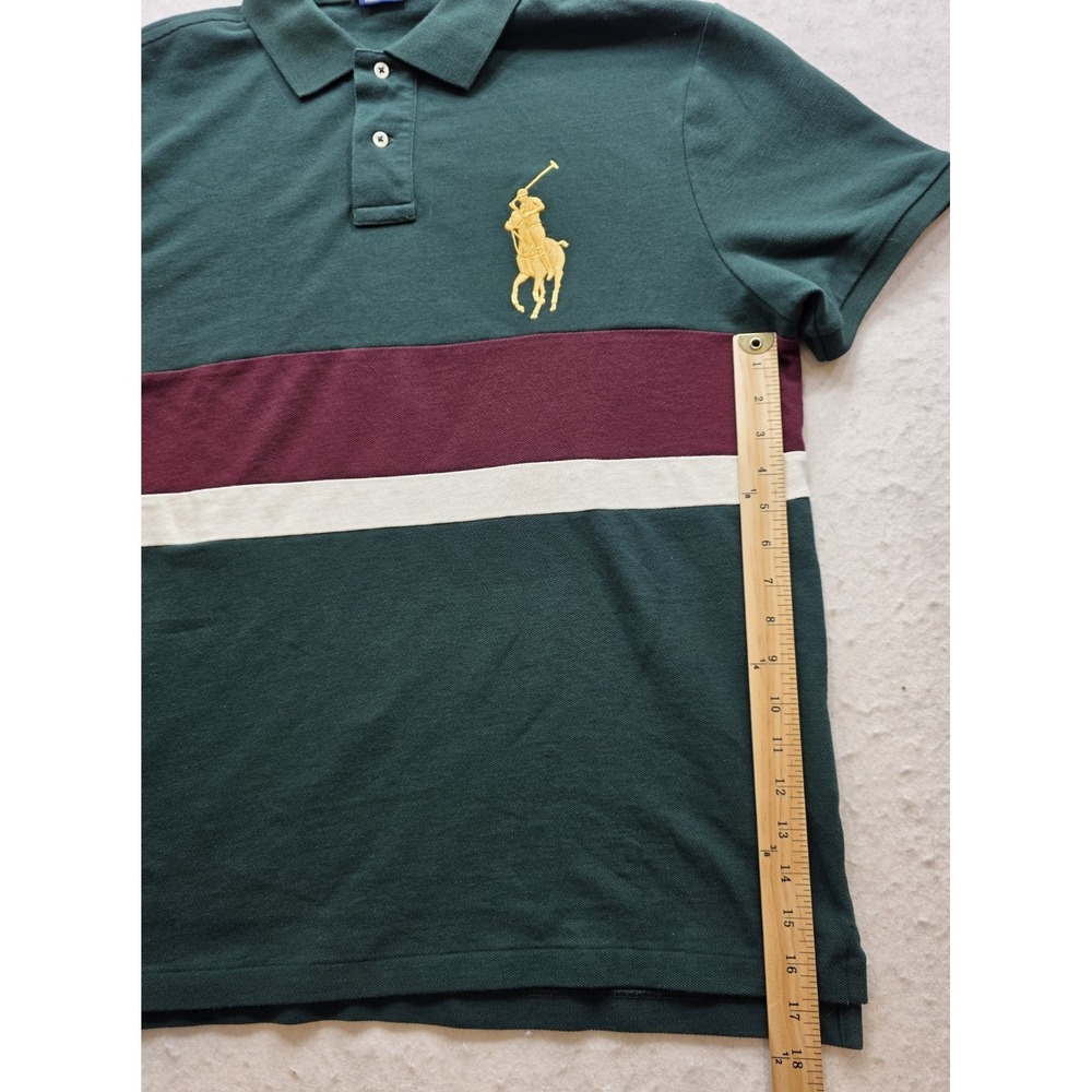 Polo Ralph Lauren Men's Green w Big Yellow Pony Short Sleeve Polo Shirt. Size XL - Picture 6 of 8